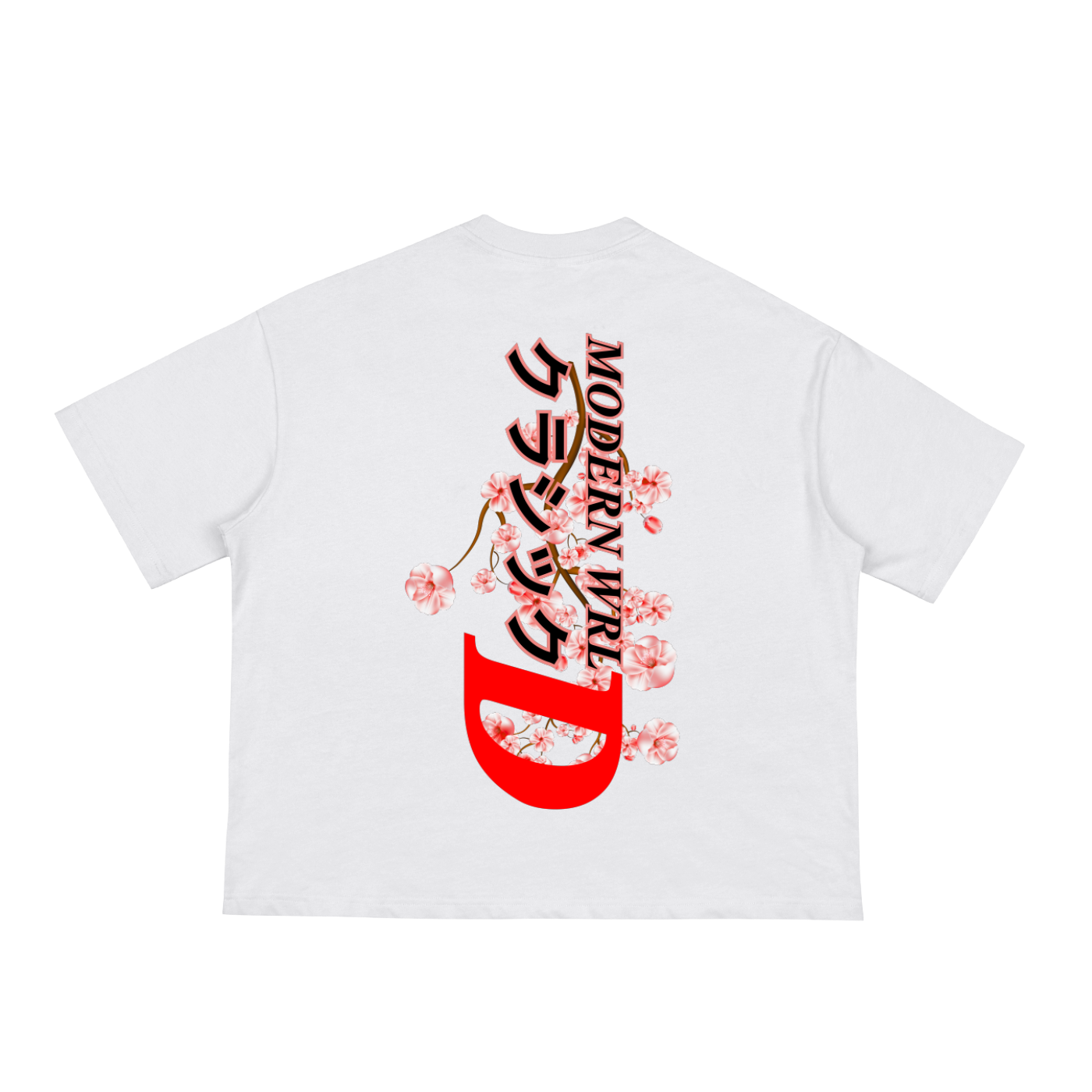 Cherry Blossom Loose Boxy White