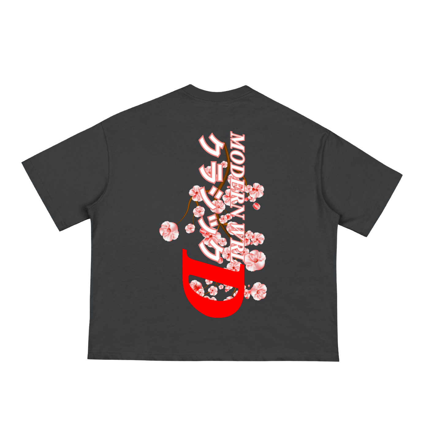 Cherry Blossom Boxy Black