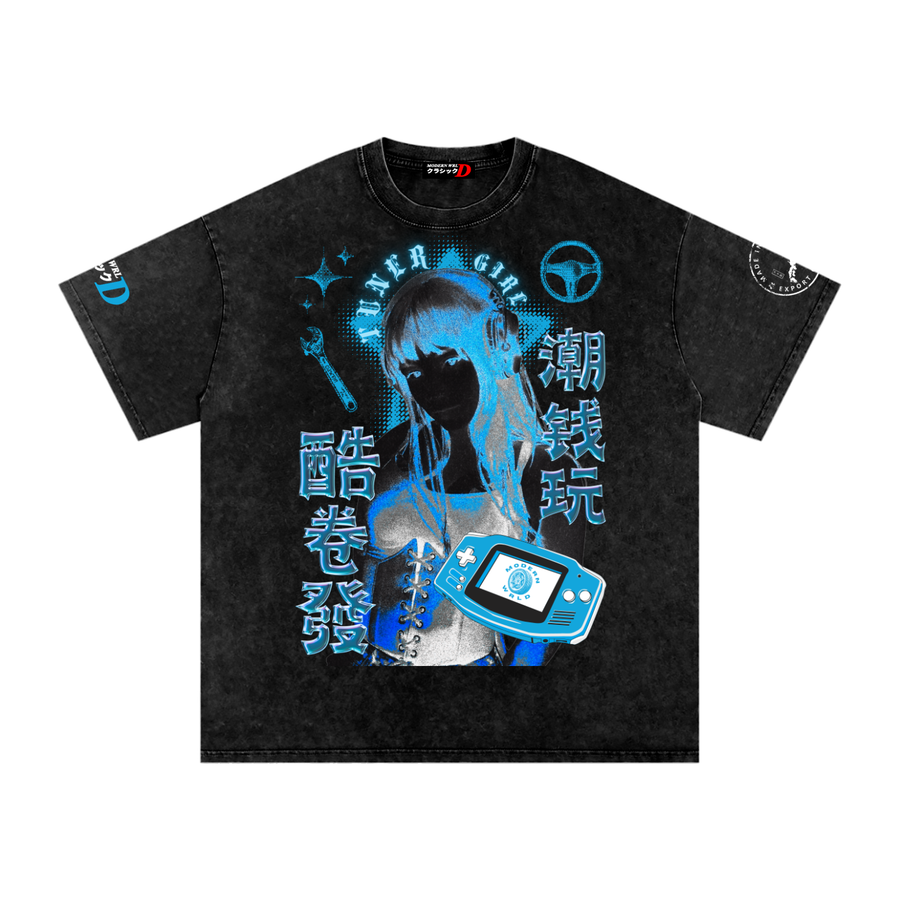 Tuner Girl Oversized Tee (Blue)