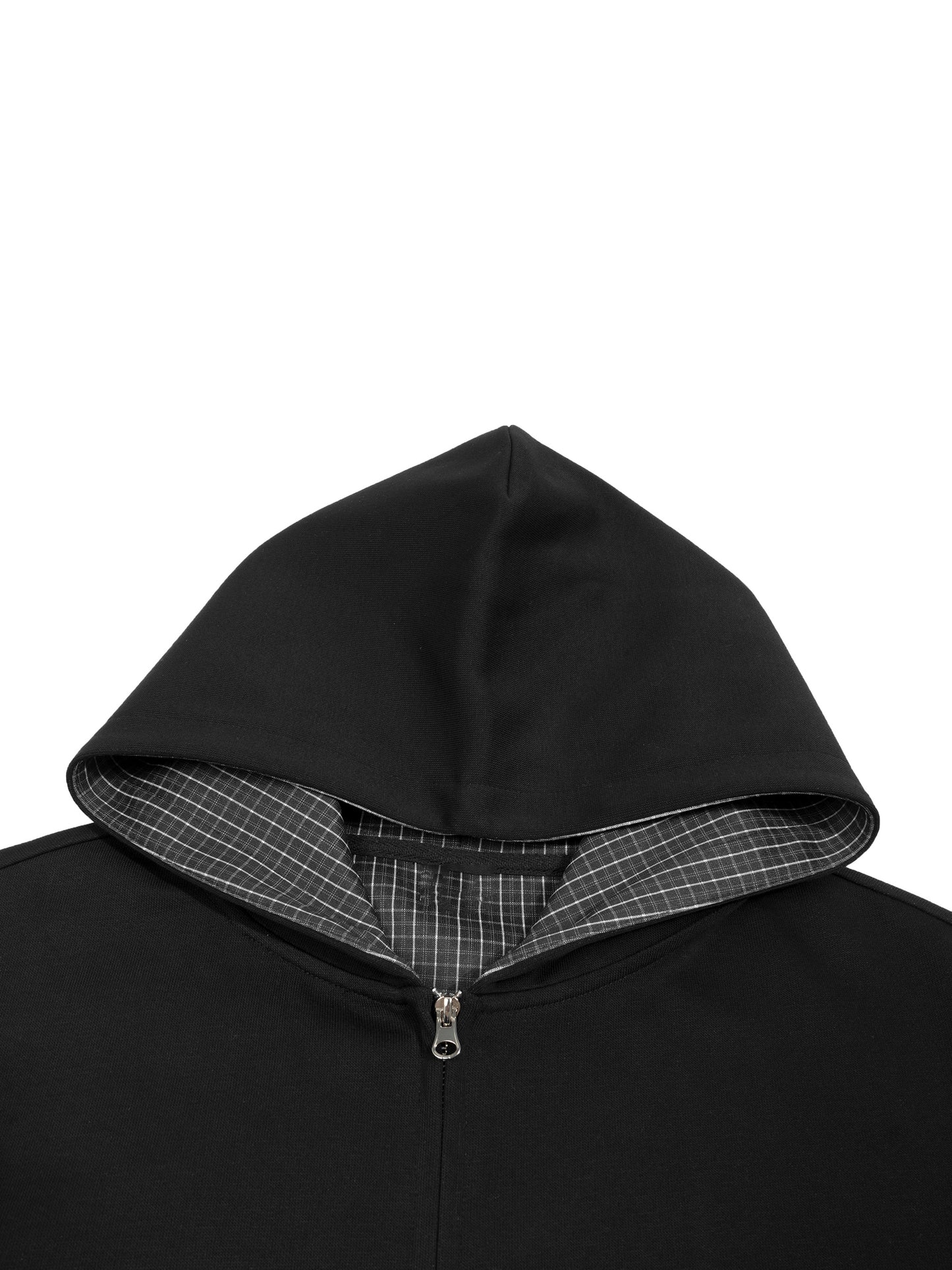 "Foreigner" Plaid Boxy Zip-Up